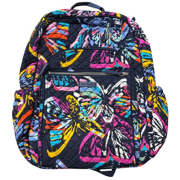Vera Bradley Butterfly Flutter Campus XL Backpack Laptop Compartment Back Pack - Picture 1 of 8